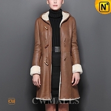 Shearling Coat with Hood CW605522 - cwmalls.com
