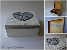 Pudełeczko ślubne ozdobione metodą decoupage :)