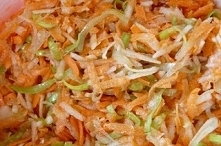 3 marchewki
2 jabłka
1 por
sok z cytryny
sól i pieprz