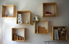 Wiszące kwadratowe półki diy