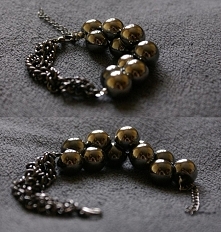 bransoletka - koraliki i spleciona pancerka