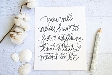 You will never have to force anything thats truly meant to be