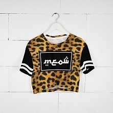 T-shirt Crop Fullprint Miau...