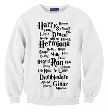 Bluza młodzieżowa z kolekcji BLUZY HARRY POTTER - modna blogerska bluza oversize dla nastolatków z nadrukiem IMIONA HARRY HERMIONA RON ; bluza fandomowa dla potterheads - świetn...