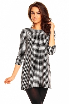 Trapezowa Sukienka w Pepitkę