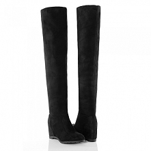 Muszkieterki Czarne Smukłe Wciągane Ukryty Koturn