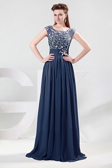 2015 A-line Beads Ruffles Prom Dress