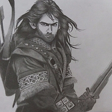 Aidan Turner jako Kili z filmu "Hobbit"! Rysunek wykonany dla mojej nauczycielki!