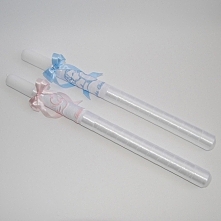 Świece z haftem do chrztu. Rękodzieło.