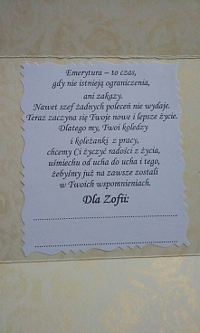 Kartka z okazji odejścia na emeryturę...