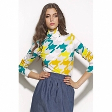 Bluzka damska z golfem B50 pepitka