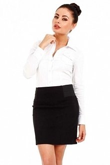 Elegancka dopasowana spódnica z ozdobnymi wstawkami
