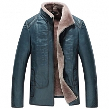 Mens Embossed Shearling Leather Jacket