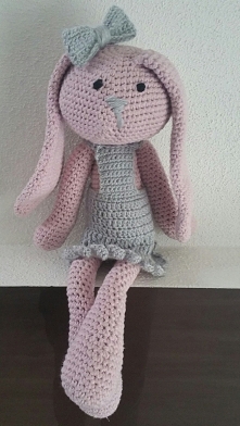 Królik Przytulas na szydełku  ;-)