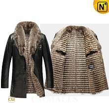 Rome Black Fur Coat for Men CW855580