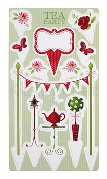 Ozdoby tortów z motywem herbacianego przyjęcia Tea Party (11 elementów w zestawie)