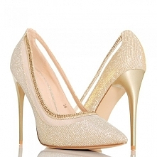 CZÓŁENKA - LŚNIĄCE ZŁOTE BROKAT I SIATKA