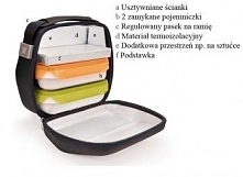 Torba na lunch Eva in Milan z 2 pojemnikami, czarno-szara - Iris