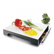 Deska do krojenia z szufladą - Cutting Board Bamboo & Tray with Sleeve - Vacu Vin