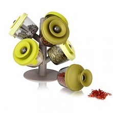 Pojemniki na przyprawy (6 szt. w zestawie) na stojaku - Vacu Vin