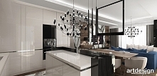 LOOK #33 | Projekt wnętrz apartamentu - otwarta kuchnia w apartamencie