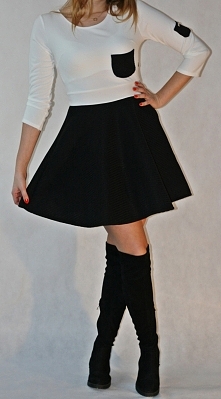 NOWOŚĆ!!! Sukienka rozkloszowana w kolorze biało-czarnym!!!