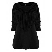 Bluzka z frędzlami - czerń - 24,99zł - klik w zdjecie