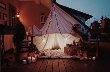 taras namiot świece