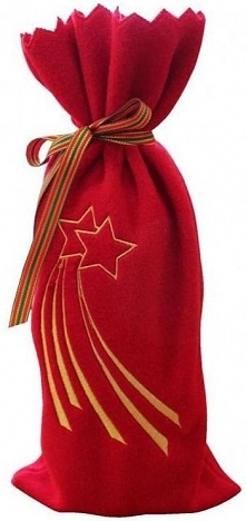 Worek polarowy na prezenty z gwiazdami, czerwony - BBD