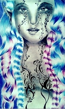 Elf kredkami i ołówkami :)