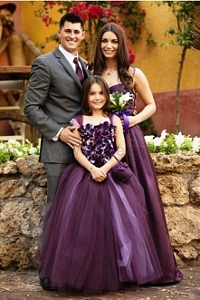 Flower girl dress Deep Purple and Lavender tutu dress, flower top, hydrangea top, toddler tutu dress