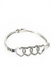Srebrna bransoletka z sercami
