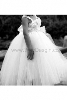 Flower Girl Dress White tutu dress baby dress toddler birthday dress wedding dress