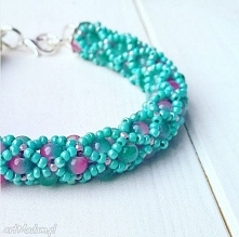 turkusowa różowa bransoletk...