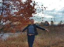 zabawa z liśćmi :)