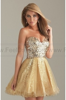 Short Gold Dress By Night M...
