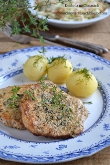 Kotlety ze schabu w musztardzie i świeżym tymianku