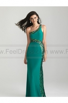 New Arrival Sequins Trimmed One Shoulder Prom Dress