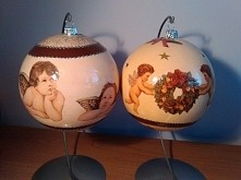 Świąteczne bombki techniką decoupage ;-)