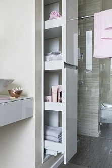 W tej nowoczesnej łazience ...