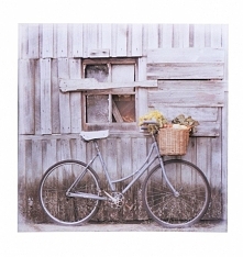 Obraz na ścianę z rowerem w stylu retro. Piękna dekoracja do powieszenia na ścianie. Obraz to nadruk na płótnie fotograficznym naciągniętym na sosnową bejtlramę o grubości ok 1,...