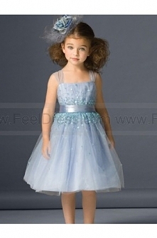 Blue Straps Beading Knee Length Discount Formal Girl Dress Hot