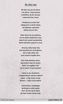 Nic dwa razy...