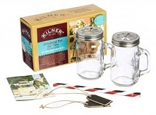 Komplet słoików z uchem, z pokrywkami i słomkami "Dla dwojga" – Kilner