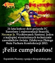 Wszystkiego Najlepszego ! Dużo bramek. Zero kontuzji ! Dużo dzieci ! Szcześcia w miłości ! Jak najdłuższej kariery w piłce nożnej oraz Barcelonie ! <3 100 najpiekniejszych la...