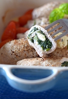 Zawijańce schabowe z zielono-białym środkiem