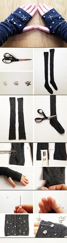 DIY Mittens With Star Space Pattern