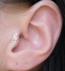 Sterling Silver Small Swirl Tragus Ear Cuff by SimplicityCharms, $6.00