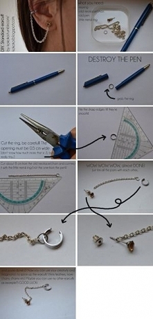 diy Ear cuff from an ink pen