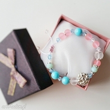 bransoletka z koralików delikatna elegancka matowa